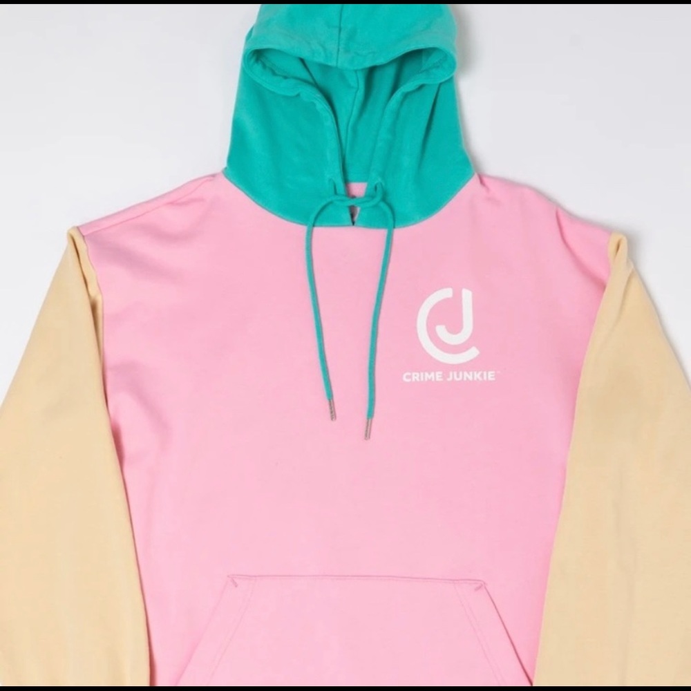 Crime Junkie Podcast Color Block Sweatshirt Medium